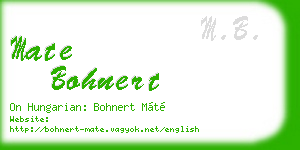 mate bohnert business card